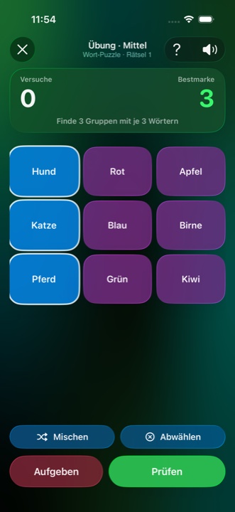 Wort-Puzzle „Zusammenhänge“