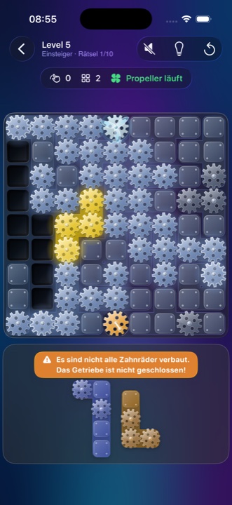 Propeller läuft, aber noch nicht alles verbaut